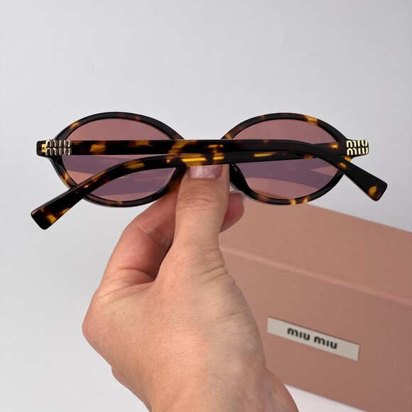 Miu Miu REGARD MU04ZSF Sunglasses – Havana Oval Pink Mirror Silver| Model VAU50D main image 8